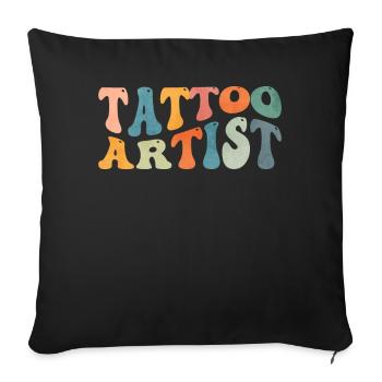Groovy Tattoo Artist Tätowierer Tätowieren - Sofa pillowcase 17,3'' x 17,3'' (45 x 45 cm) - black - Front