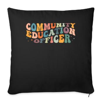 Services d’agent d’éducation communautaire Groovy - Housse de coussin décorative 45 x 45 cm - noir - Devant