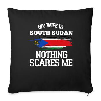 South Sudan - Sofa pillowcase 17,3'' x 17,3'' (45 x 45 cm) - black - Front
