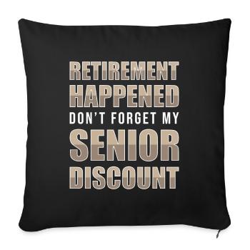 Pensioner Pension Discount - Sofa pillowcase 17,3'' x 17,3'' (45 x 45 cm) - black - Front