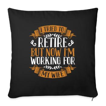 Pensioner Pension Humor - Sofa pillowcase 17,3'' x 17,3'' (45 x 45 cm) - black - Front