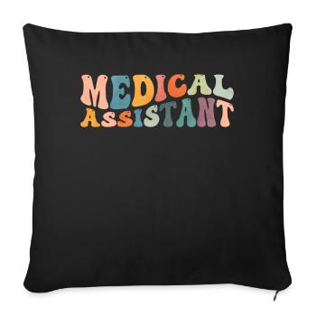 Groovy Medizinischer Assistent MA Krankenschwester - Sofakissenbezug 45 x 45 cm - Schwarz - Vorne