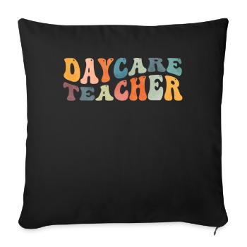 Groovy Daycare Teacher Provider Childcare - Sofa pillowcase 17,3'' x 17,3'' (45 x 45 cm) - black - Front