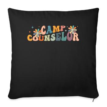 Groovy Camp Counselor Directeur Camping Camper - Housse de coussin décorative 45 x 45 cm - noir - Devant