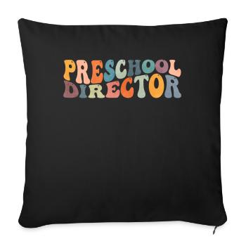 Groovy Directeur d’école maternelle Enseignant Garderie - Housse de coussin décorative 45 x 45 cm - noir - Devant