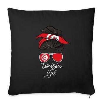 Tunisie - Housse de coussin décorative 45 x 45 cm - noir - Devant
