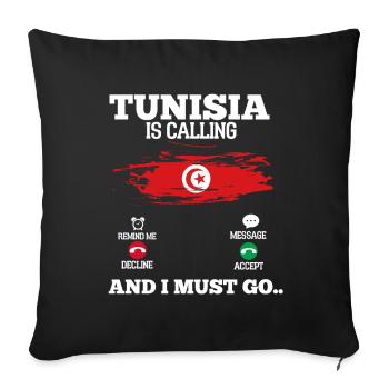 Tunisie - Housse de coussin décorative 45 x 45 cm - noir - Devant