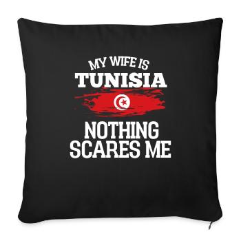 Tunisie - Housse de coussin décorative 45 x 45 cm - noir - Devant