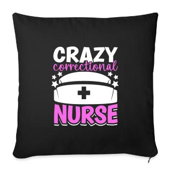 Crazy caregiver in prison - Sofa pillowcase 17,3'' x 17,3'' (45 x 45 cm) - black - Front
