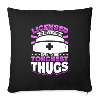 Caring for tough guys - caregiver in the prison system - Sofa pillowcase 17,3'' x 17,3'' (45 x 45 cm) - black - Front