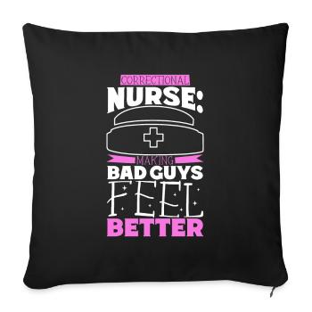 Care for bad guys - caregiver in prison - Sofa pillowcase 17,3'' x 17,3'' (45 x 45 cm) - black - Front