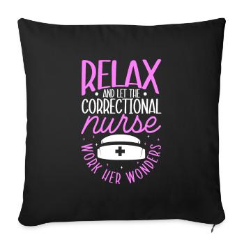 Caregiver in prison - Sofa pillowcase 17,3'' x 17,3'' (45 x 45 cm) - black - Front