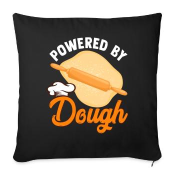Funny bread baking baker rolling pin - Sofa pillowcase 17,3'' x 17,3'' (45 x 45 cm) - black - Front