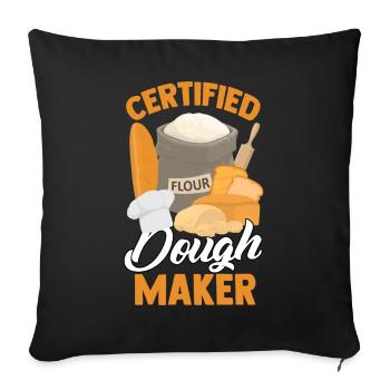 Lustiges Brot Backen Bäcker Mehl - Sofakissenbezug 45 x 45 cm - Schwarz - Vorne