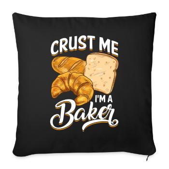 Lustiger Brotbacken-Bäcker - Sofakissenbezug 45 x 45 cm - Schwarz - Vorne