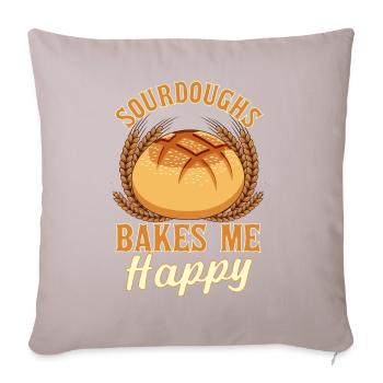 Funny bread baking baker - Sofa pillowcase 17,3'' x 17,3'' (45 x 45 cm) - light taupe - Front