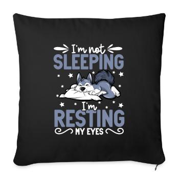 Je ne dors pas - Wolf - Housse de coussin décorative 45 x 45 cm - noir - Devant
