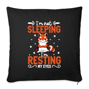Je ne dors pas - Red Panda - Housse de coussin décorative 45 x 45 cm - noir - Devant