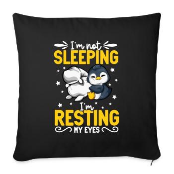 Je ne dors pas - Penguin - Housse de coussin décorative 45 x 45 cm - noir - Devant