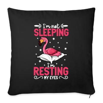 Je ne dors pas - Flamingo - Housse de coussin décorative 45 x 45 cm - noir - Devant
