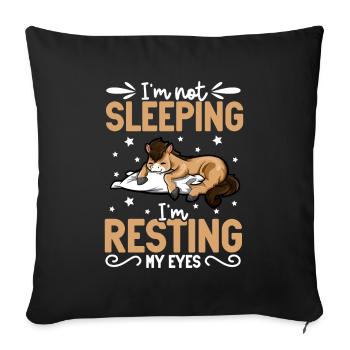 I don't sleep - Horse - Sofa pillowcase 17,3'' x 17,3'' (45 x 45 cm) - black - Front