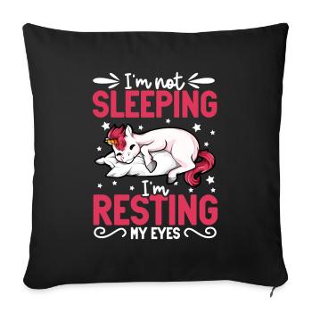 I Don't Sleep - Unicorn - Sofa pillowcase 17,3'' x 17,3'' (45 x 45 cm) - black - Front