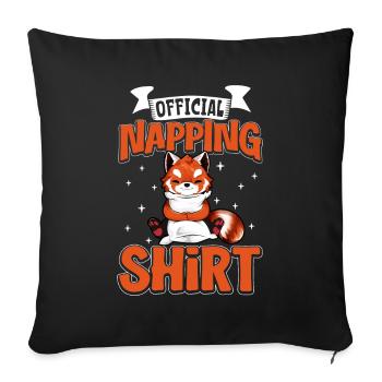 Chemise de sommeil officielle Red Panda - Housse de coussin décorative 45 x 45 cm - noir - Devant