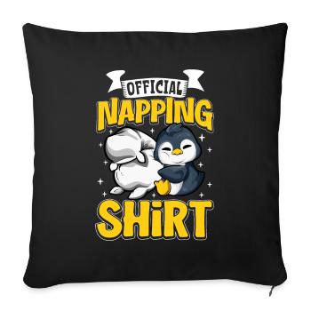 Chemise de nuit officielle Pingouin - Housse de coussin décorative 45 x 45 cm - noir - Devant