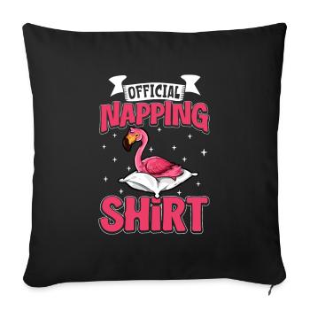 Official Flamingo Sleep Shirt - Sofa pillowcase 17,3'' x 17,3'' (45 x 45 cm) - black - Front