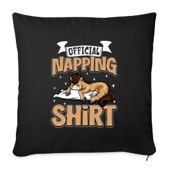 Offizielles Schlafshirt Pferd - Sofakissenbezug 45 x 45 cm - Schwarz - Vorne