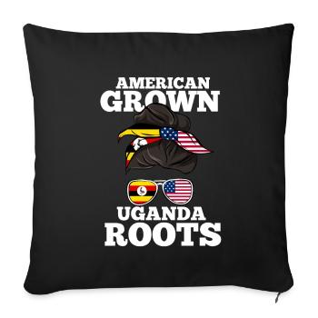 Uganda - Sofa pillowcase 17,3'' x 17,3'' (45 x 45 cm) - black - Front