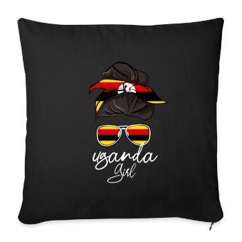 Uganda - Sofa pillowcase 17,3'' x 17,3'' (45 x 45 cm) - black - Front
