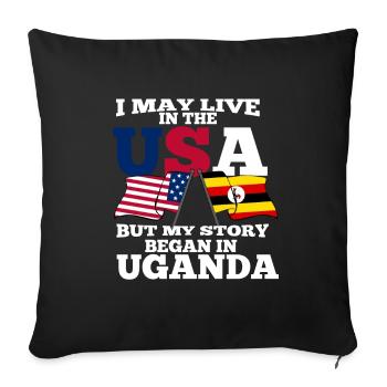 Uganda - Sofa pillowcase 17,3'' x 17,3'' (45 x 45 cm) - black - Front