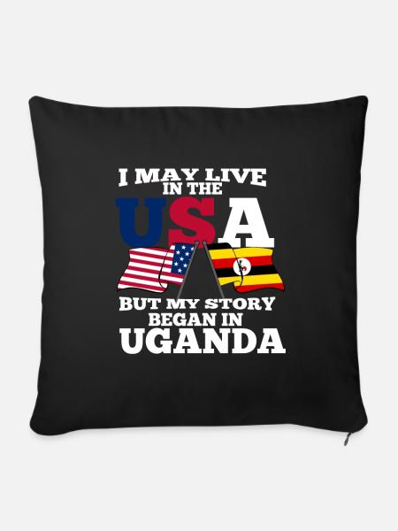 Uganda - Sofakissenbezug 45 x 45 cm - Schwarz