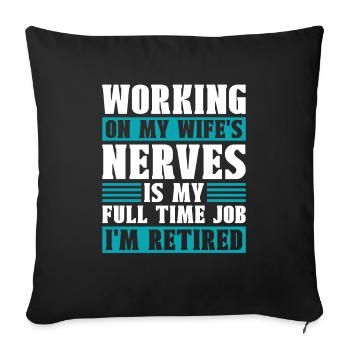 Pensioner Pension Funny - Sofa pillowcase 17,3'' x 17,3'' (45 x 45 cm) - black - Front
