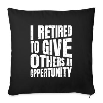 Pension de pensionné - Housse de coussin décorative 45 x 45 cm - noir - Devant
