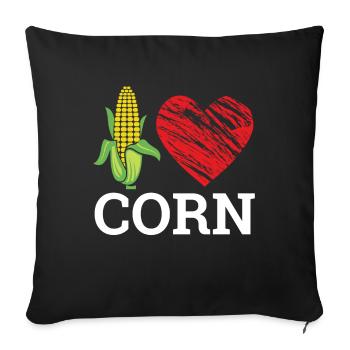J’aime le maïs mais - Housse de coussin décorative 45 x 45 cm - noir - Devant