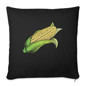 Maïs en épi - Housse de coussin décorative 45 x 45 cm - noir - Devant