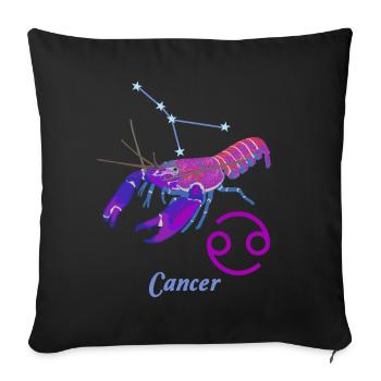 Zodiac sign Cancer, constellation Cancer, Crayfish - Sofa pillowcase 17,3'' x 17,3'' (45 x 45 cm) - black - Front
