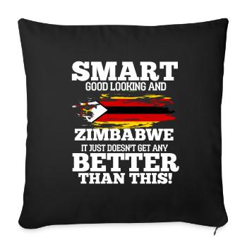 Simbabwe - Sofakissenbezug 45 x 45 cm - Schwarz - Vorne