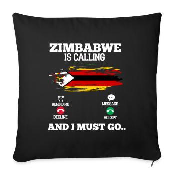 Simbabwe - Sofakissenbezug 45 x 45 cm - Schwarz - Vorne