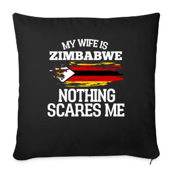 Simbabwe - Sofakissenbezug 45 x 45 cm - Schwarz - Vorne