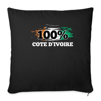 Côte d'Ivoire - Sofa pillowcase 17,3'' x 17,3'' (45 x 45 cm) - black - Front