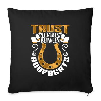 Trust between hoof beats - horses - Sofa pillowcase 17,3'' x 17,3'' (45 x 45 cm) - black - Front