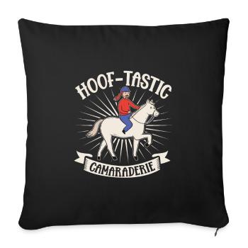Fantastic camaraderie - horses - Sofa pillowcase 17,3'' x 17,3'' (45 x 45 cm) - black - Front