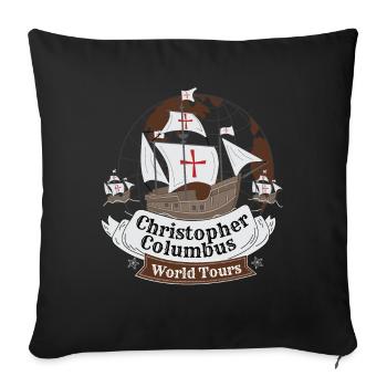 Christophe Colomb World Tours - Housse de coussin décorative 45 x 45 cm - noir - Devant