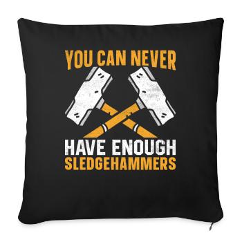 Fun day of house demolition - Sofa pillowcase 17,3'' x 17,3'' (45 x 45 cm) - black - Front
