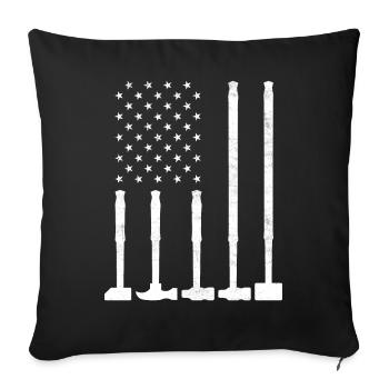 House Demolition Demolition Day USA Flag Patriotic - Sofa pillowcase 17,3'' x 17,3'' (45 x 45 cm) - black - Front