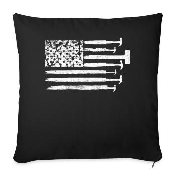 House Demolition Demolition Day USA Flag Patriotic - Sofa pillowcase 17,3'' x 17,3'' (45 x 45 cm) - black - Front