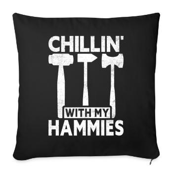 Fun day of house demolition - Sofa pillowcase 17,3'' x 17,3'' (45 x 45 cm) - black - Front